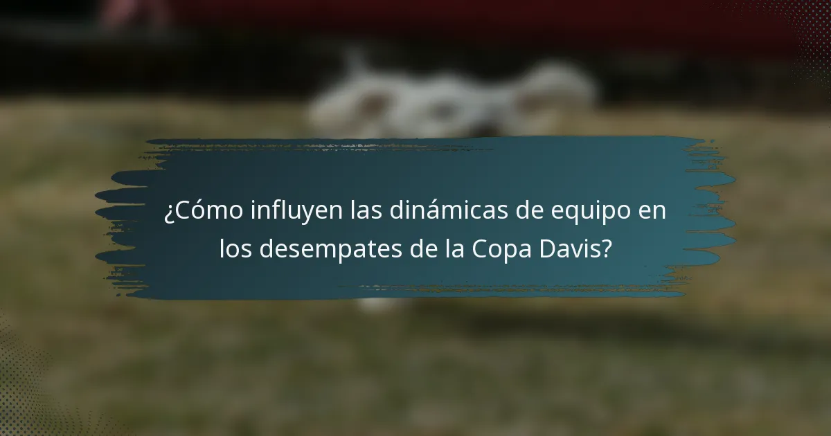 ¿Cómo influyen las dinámicas de equipo en los desempates de la Copa Davis?