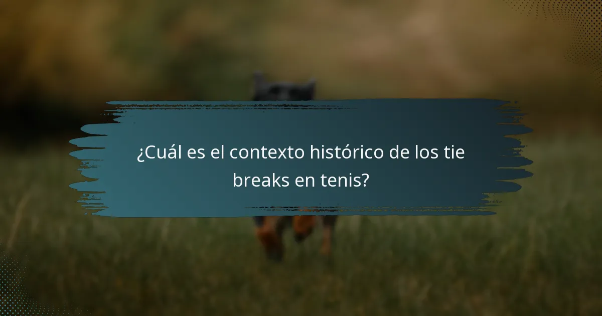 ¿Cuál es el contexto histórico de los tie breaks en tenis?