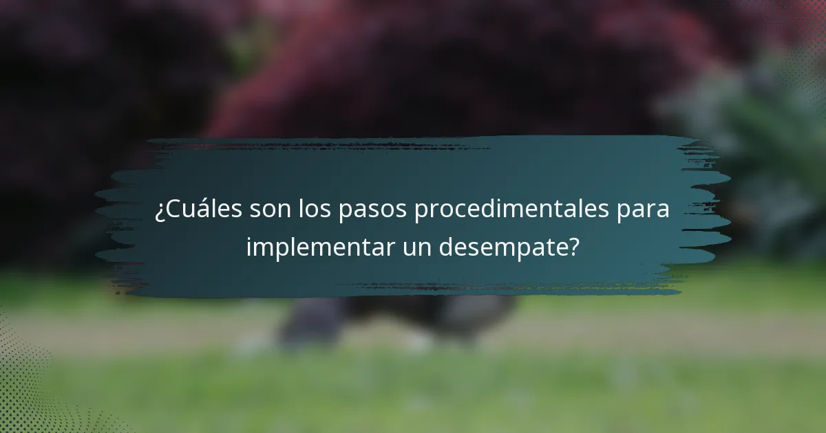 ¿Cuáles son los pasos procedimentales para implementar un desempate?