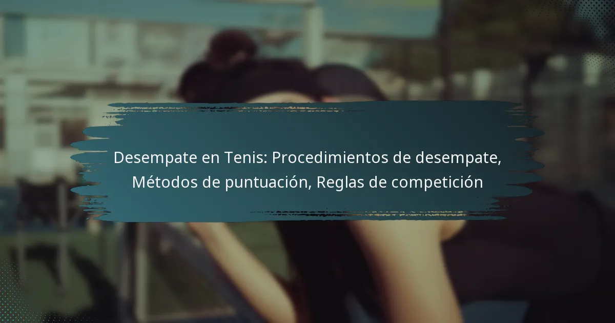 Desempate en Tenis: Procedimientos de desempate, Métodos de puntuación, Reglas de competición