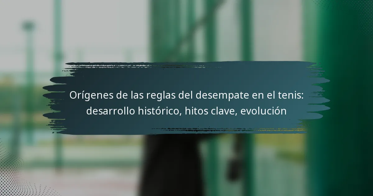Orígenes de las reglas del desempate en el tenis: desarrollo histórico, hitos clave, evolución