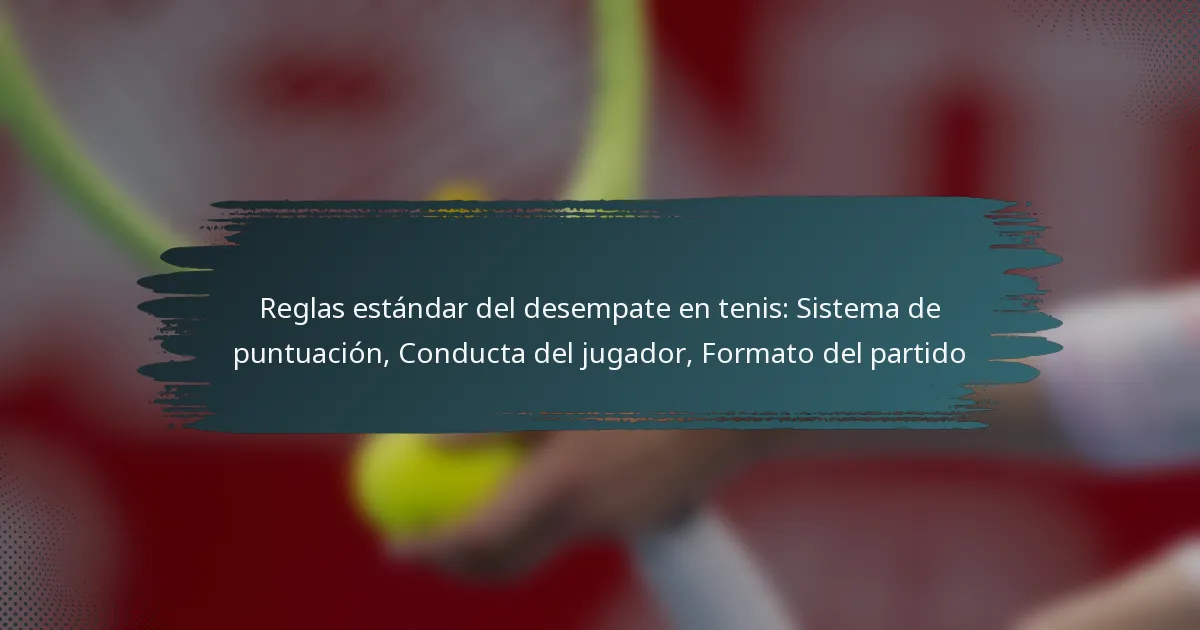 Reglas estándar del desempate en tenis: Sistema de puntuación, Conducta del jugador, Formato del partido