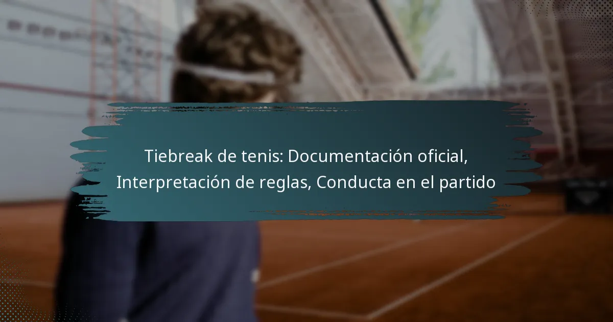 Tiebreak de tenis: Documentación oficial, Interpretación de reglas, Conducta en el partido
