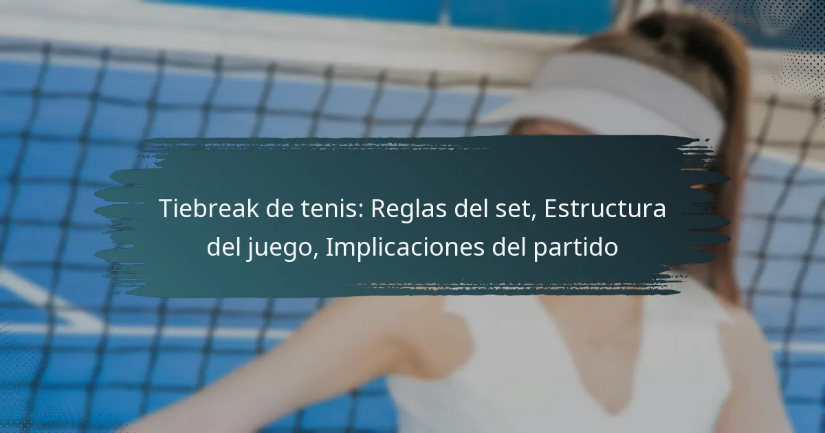 Tiebreak de tenis: Reglas del set, Estructura del juego, Implicaciones del partido