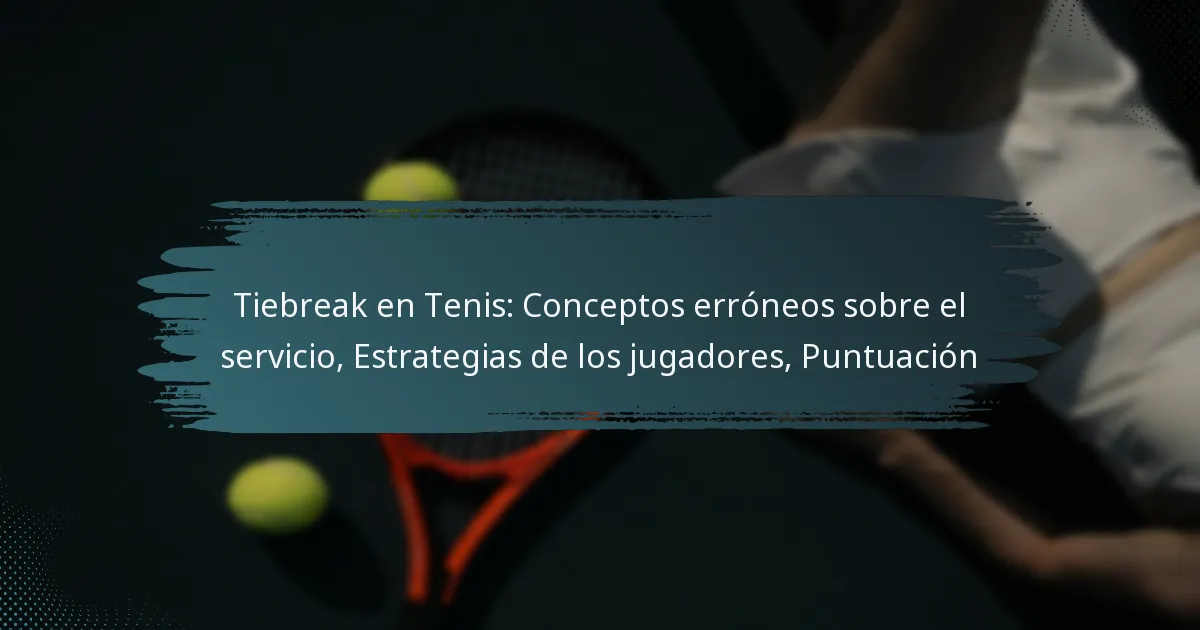 Tiebreak en Tenis: Conceptos erróneos sobre el servicio, Estrategias de los jugadores, Puntuación