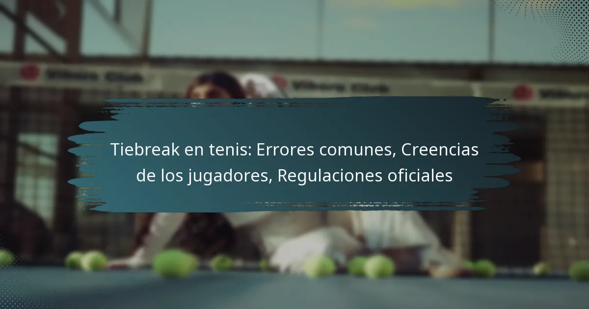 Tiebreak en tenis: Errores comunes, Creencias de los jugadores, Regulaciones oficiales