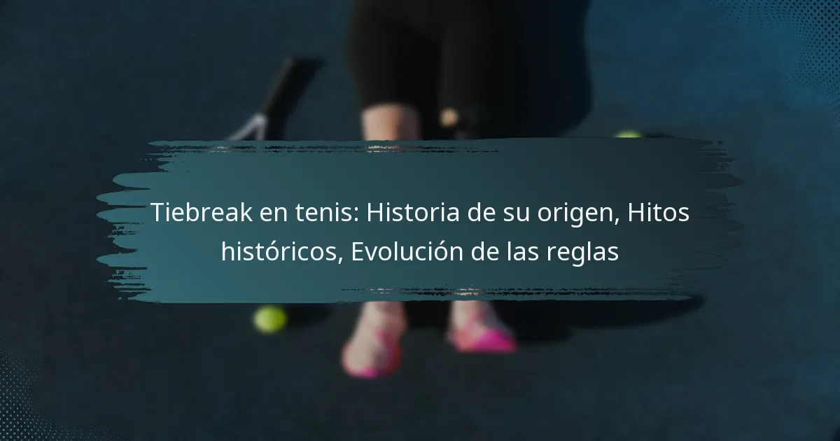 Tiebreak en tenis: Historia de su origen, Hitos históricos, Evolución de las reglas