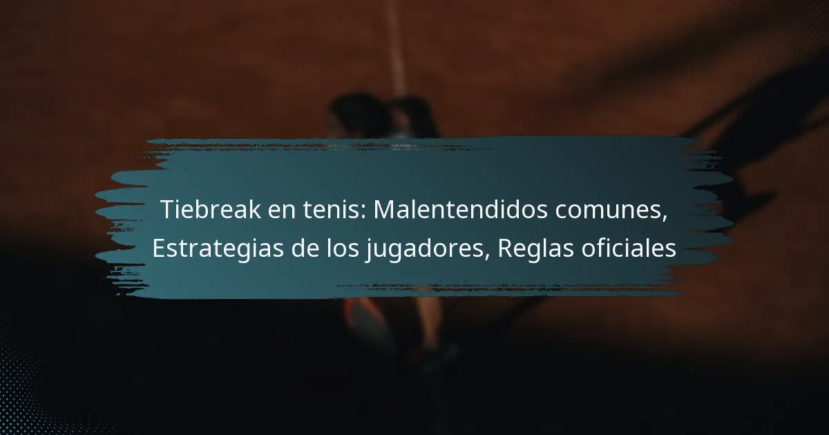 Tiebreak en tenis: Malentendidos comunes, Estrategias de los jugadores, Reglas oficiales