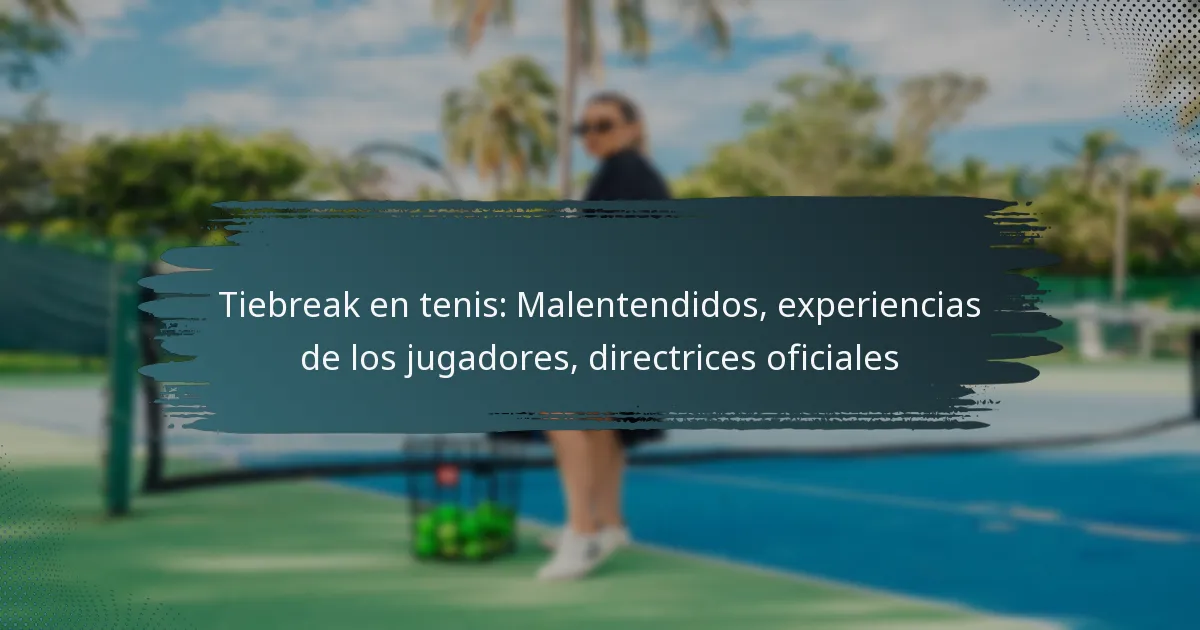 Tiebreak en tenis: Malentendidos, experiencias de los jugadores, directrices oficiales